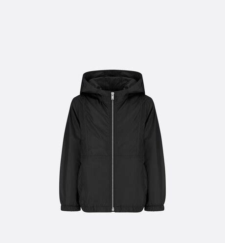 DIOR AND JUDY BLAME Hooded Windbreaker Black Technical .